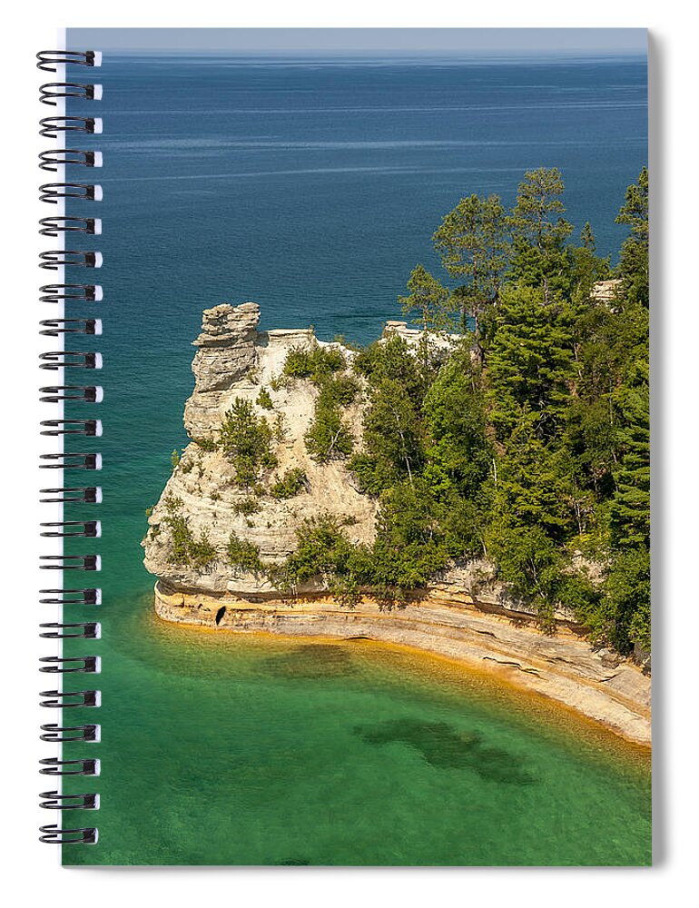 Pictured Rocks National Lakeshore Spiral Notebook featuring the photograph Pictured Rocks National Lakeshore by Sebastian Musial