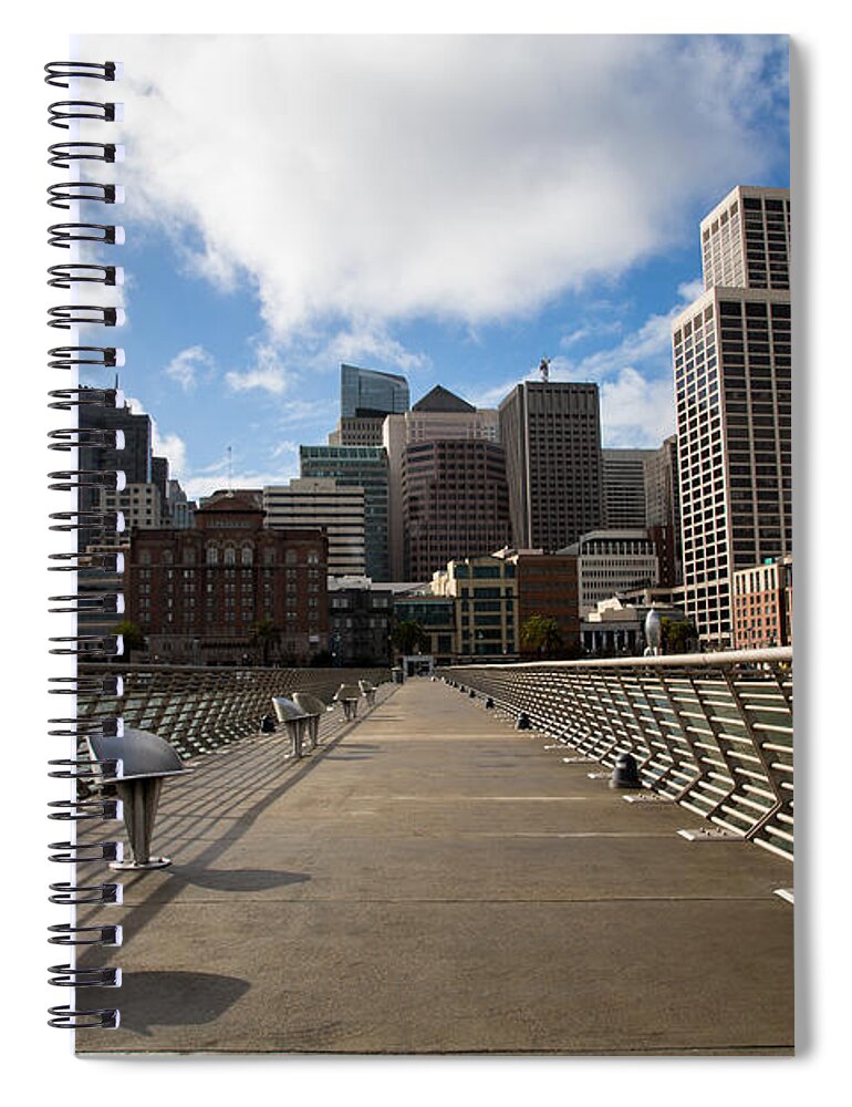 Pier Spiral Notebook featuring the photograph Pier 14 Skyline by John Daly