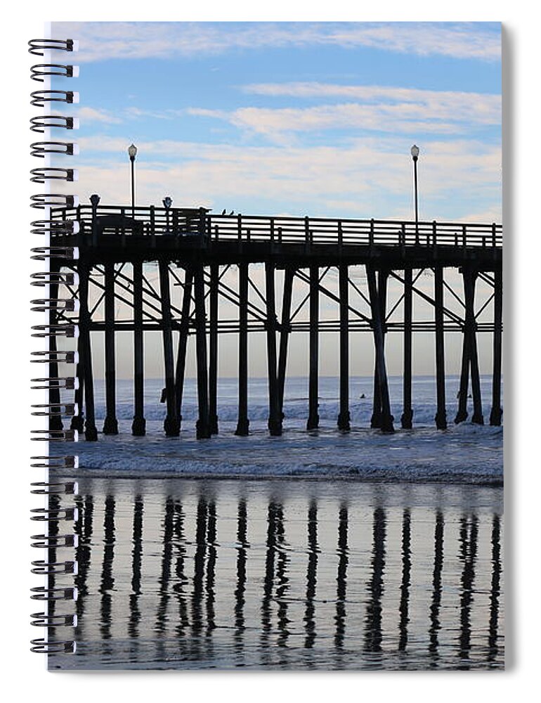 Pier Spiral Notebook featuring the photograph Pier Reflections by Christy Pooschke