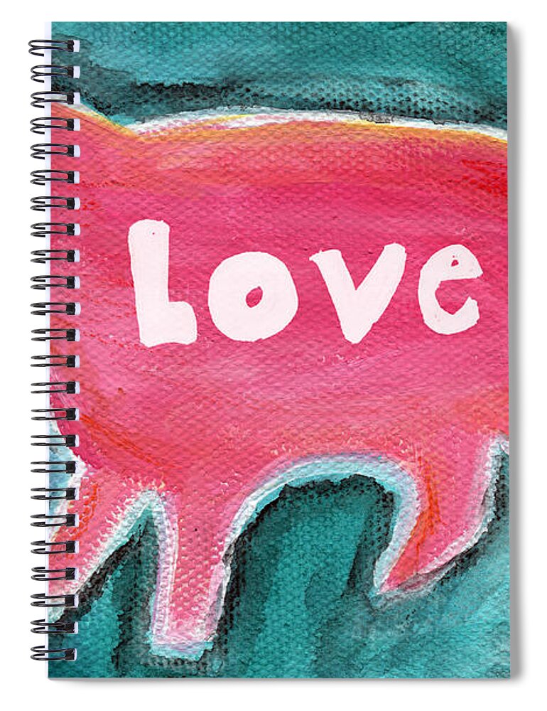 Abstract Painting Spiral Notebook featuring the painting Pig Love by Linda Woods