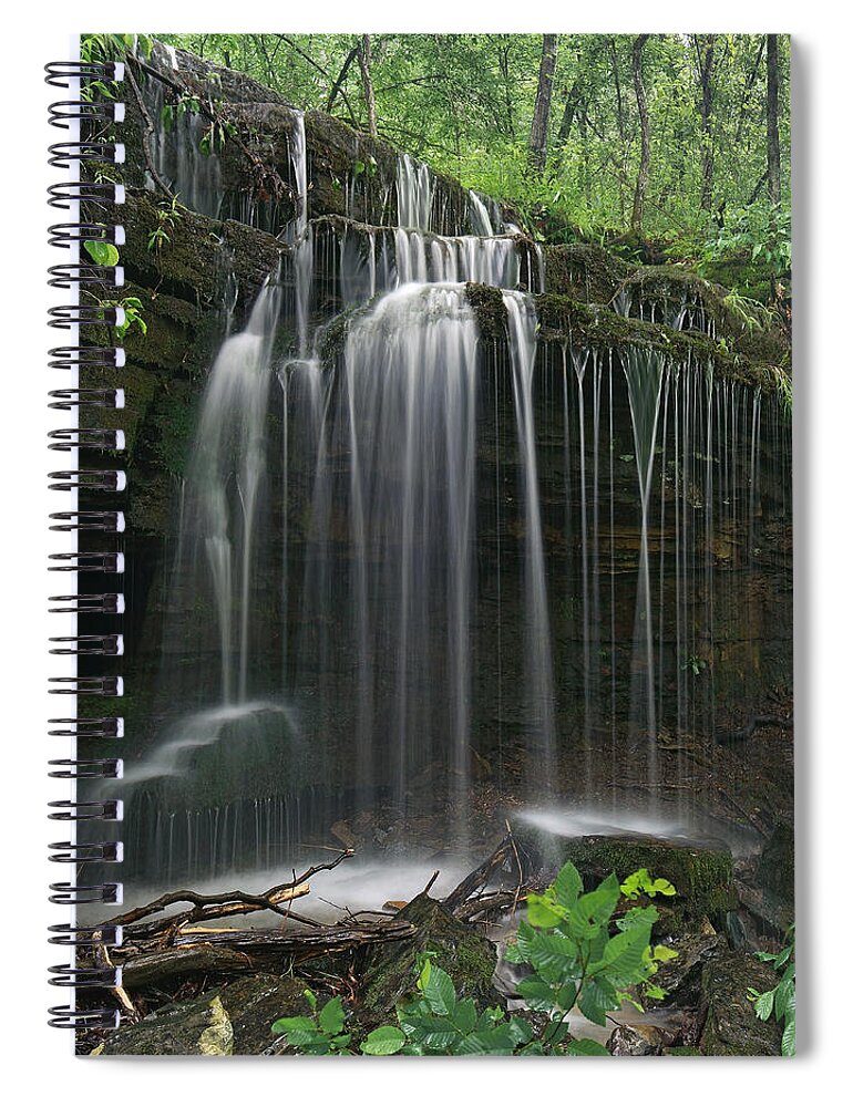 Tim Fitzharris Spiral Notebook featuring the photograph Pig Trail Falls Mulberry River Arkansas by Tim Fitzharris