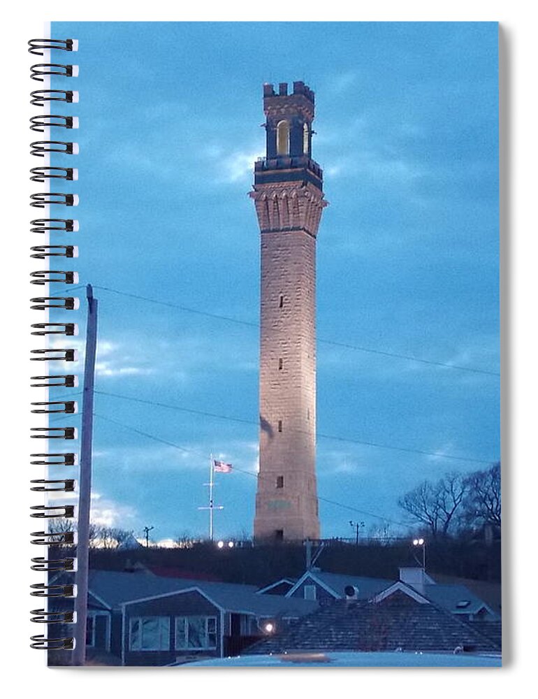 Pilgrim Spiral Notebook featuring the photograph Pilgrim Tower by Nina Kindred