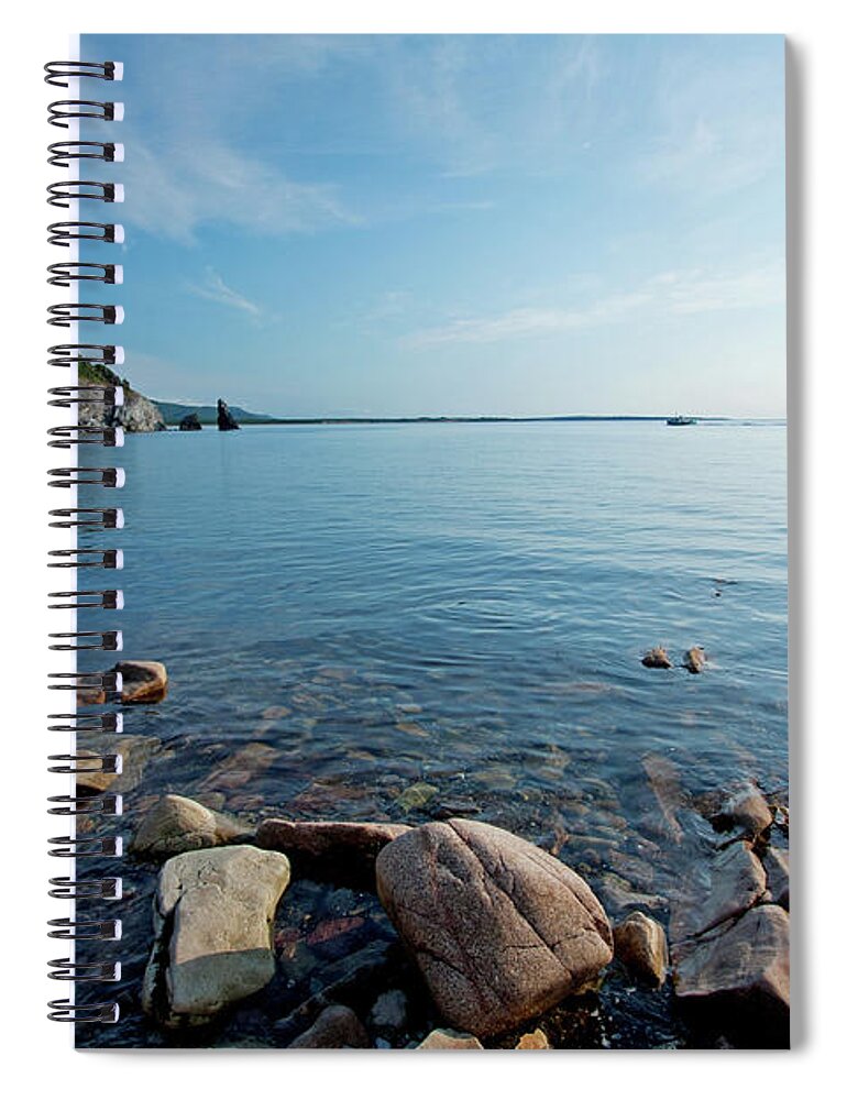 Tranquility Spiral Notebook featuring the photograph Pillar Rock, Cape Breton by Andrea Schaffer