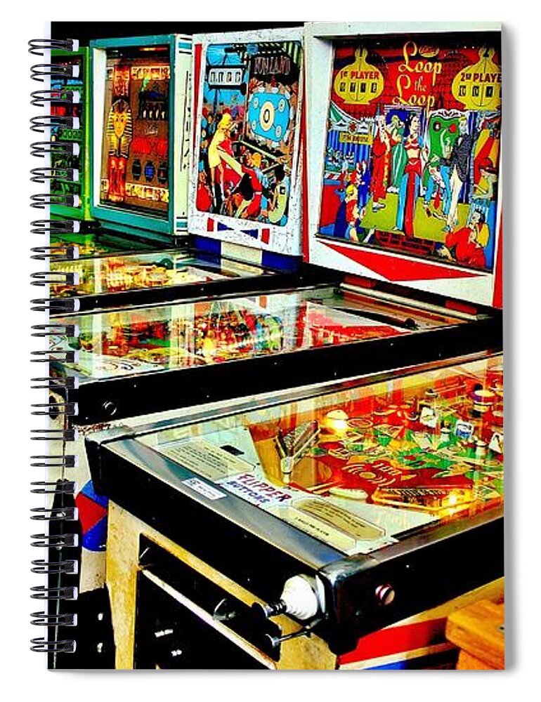 Pinball Spiral Notebook featuring the photograph Pinball Alley by Benjamin Yeager