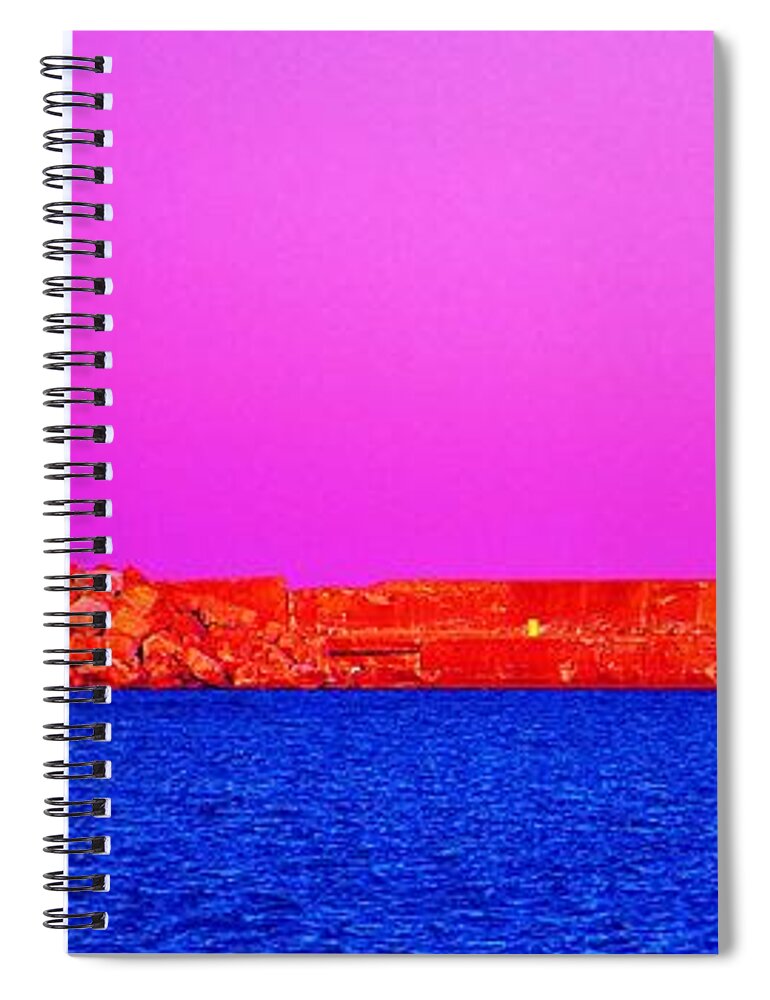 Lightrhouse Spiral Notebook featuring the photograph Pink and Blue Light by Daniel Thompson