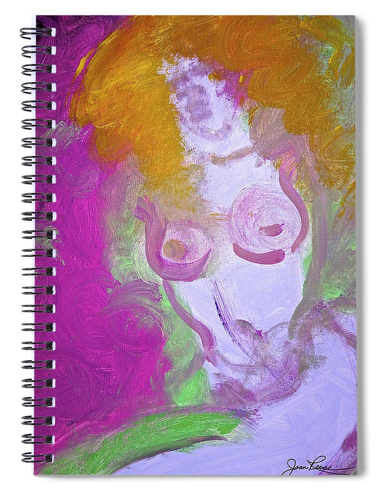 Nude Female Spiral Notebook featuring the painting Pink Lady by Joan Reese