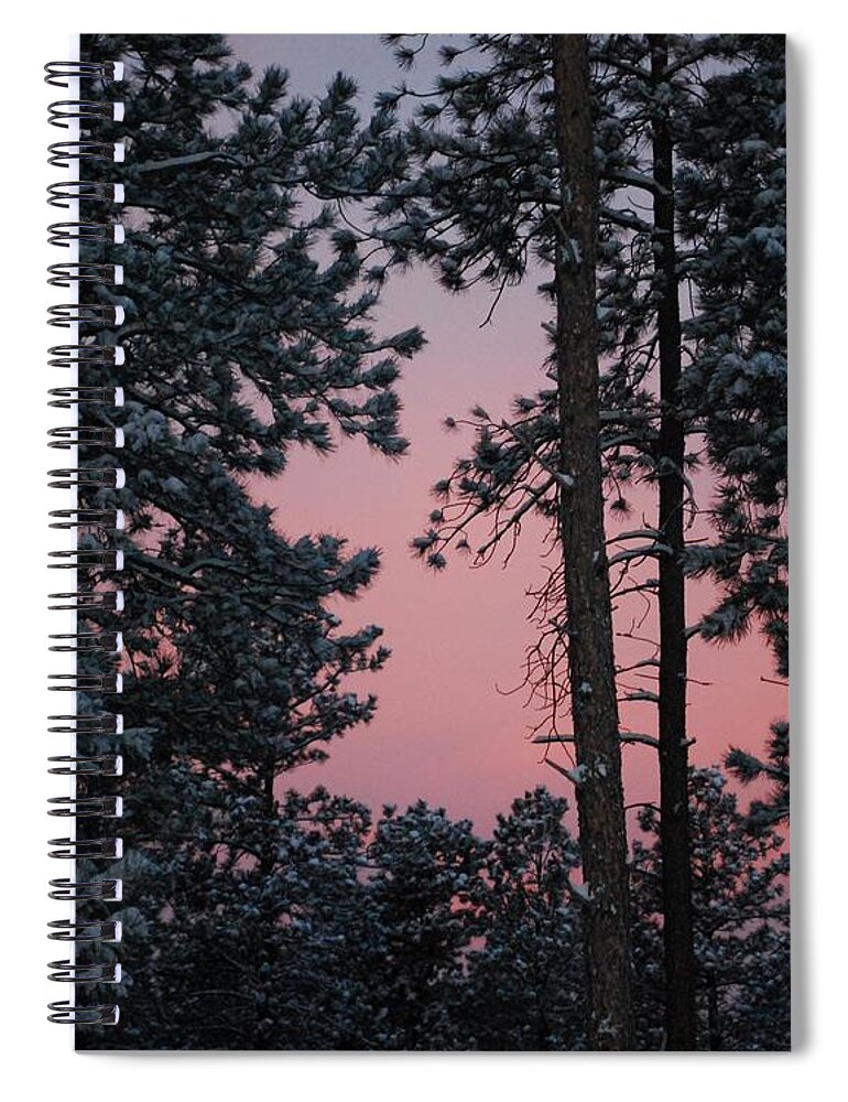 Dakota Spiral Notebook featuring the photograph Pink Mountain Morning by Greni Graph