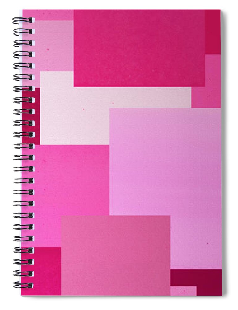 Andee Design Abstract Spiral Notebook featuring the digital art Pink On Pink Panorama 2 by Andee Design