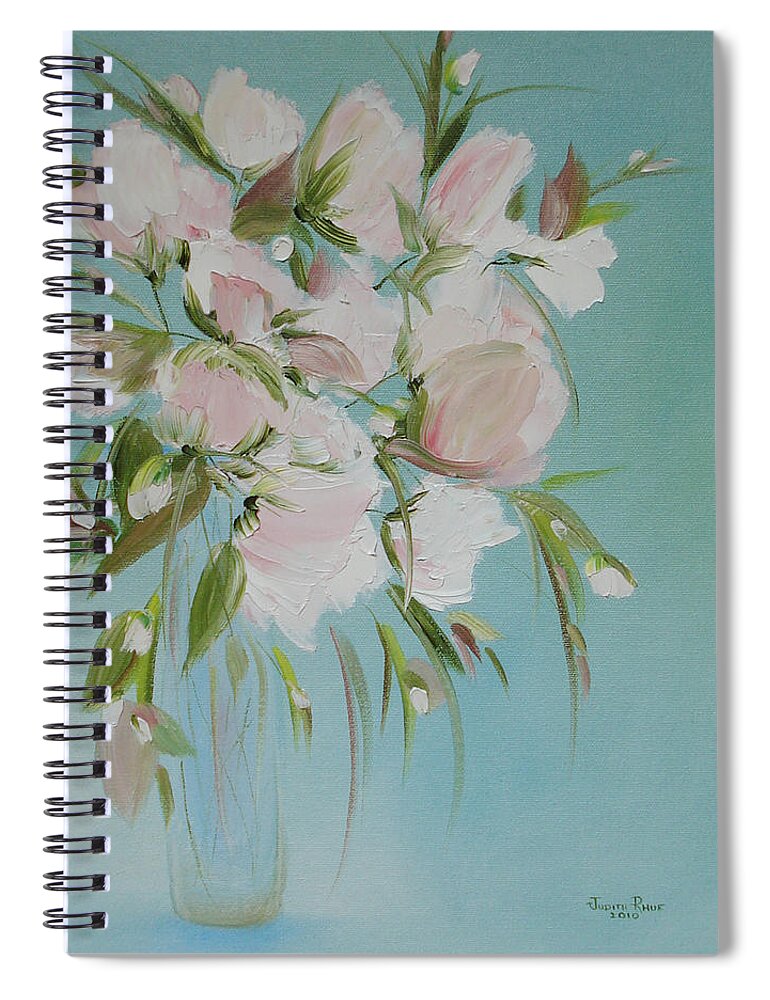 Flowers Spiral Notebook featuring the painting Pink Petals by Judith Rhue