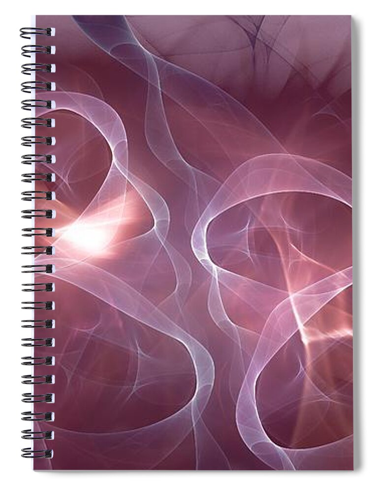 Malakhova Spiral Notebook featuring the digital art Pink Ribbons by Anastasiya Malakhova