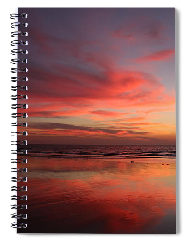Ocean Spiral Notebook featuring the photograph Ocean Sunset Reflected by Christy Pooschke