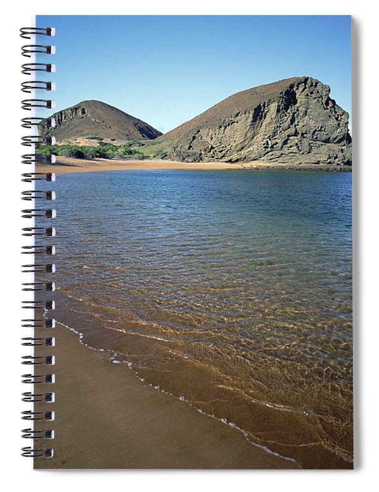Feb0514 Spiral Notebook featuring the photograph Pinnacle Rock And Volcanic Beach by Tui De Roy