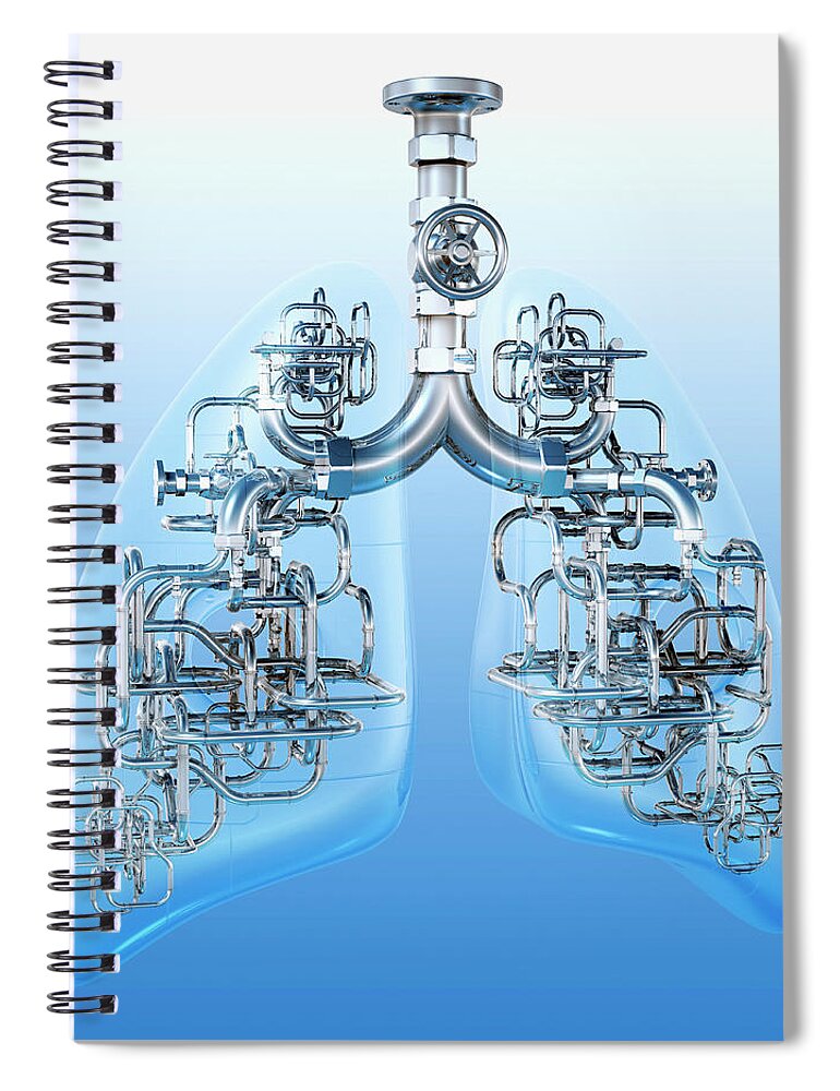 Air Conditioning Spiral Notebook featuring the photograph Pipes Connecting Lungs by Ikon Ikon Images