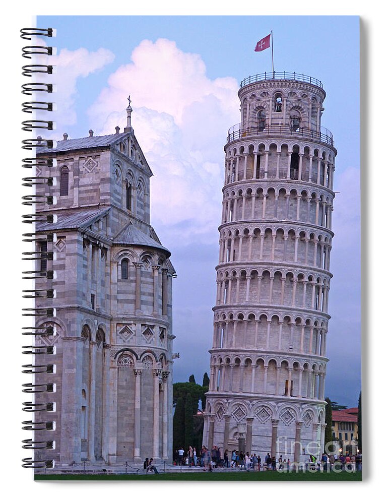 Leaning Tower Spiral Notebook featuring the photograph Pisa Duomo and Tower - Evening by Phil Banks