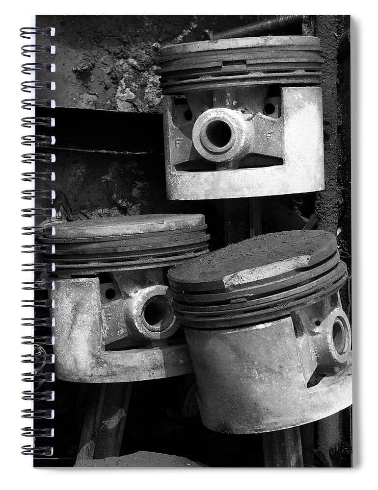 Vehicles Spiral Notebook featuring the photograph Pisotons in a Pan by Paul DeRocker