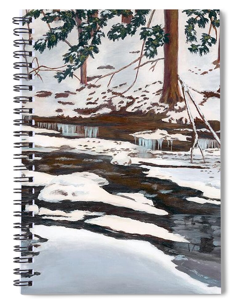 Winter Spiral Notebook featuring the painting Pixley in Winter by Lynne Reichhart