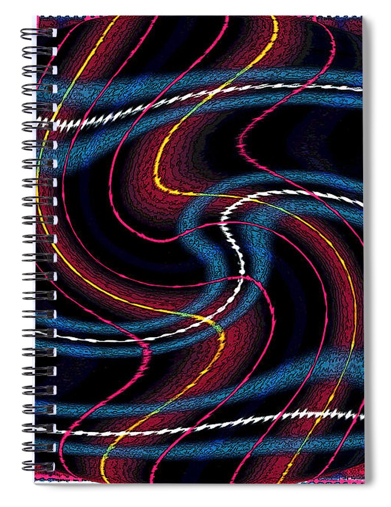 Plaid Spiral Notebook featuring the digital art Plaid Out of Bounds by Gary Olsen-Hasek