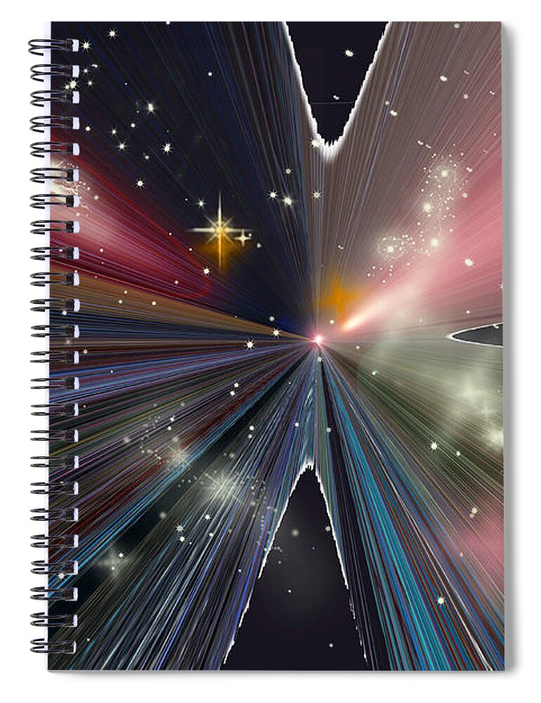 Augusta Stylianou Spiral Notebook featuring the digital art Planets Dancing by Augusta Stylianou