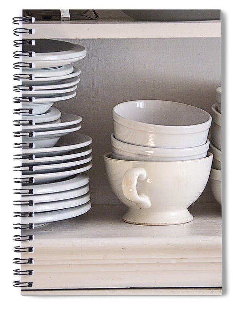 Plate Spiral Notebook featuring the photograph Plates and Bowls by Garry Gay
