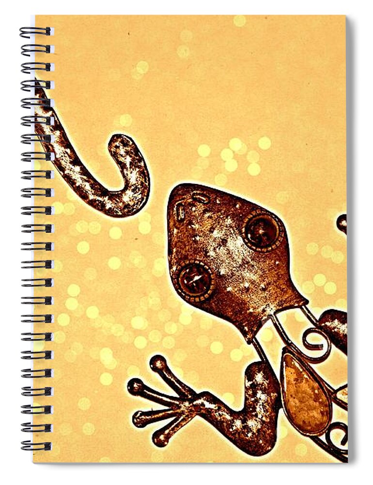 Gecko Spiral Notebook featuring the photograph Playful Geckos by Clare Bevan