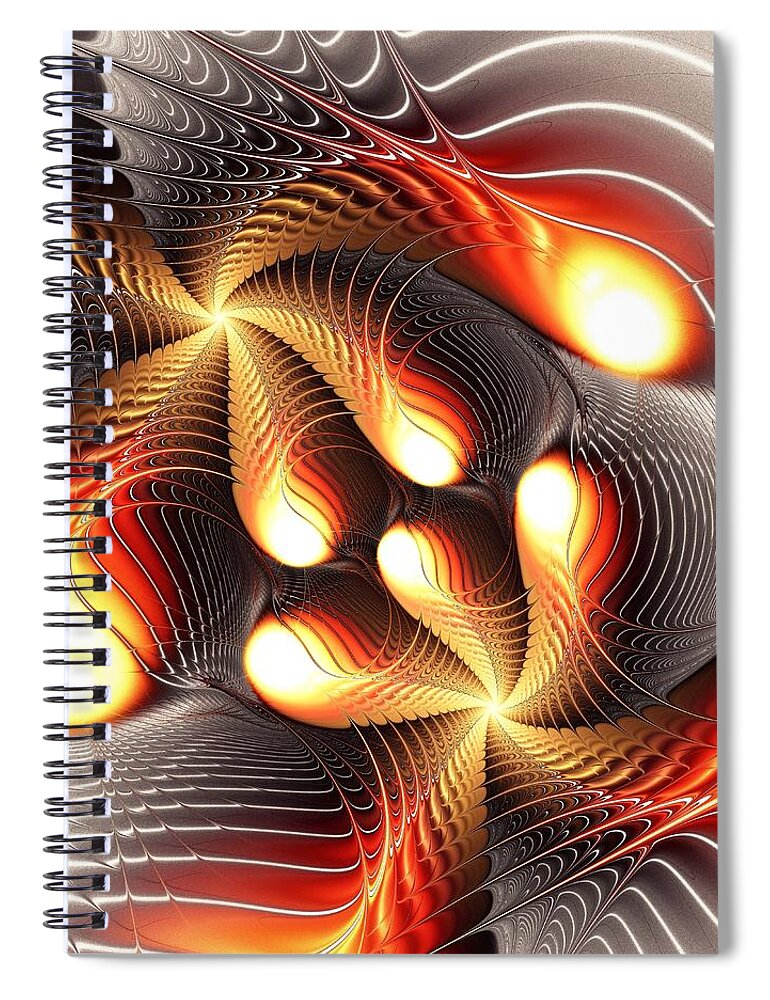 Computer Spiral Notebook featuring the digital art Playing Dragons by Anastasiya Malakhova