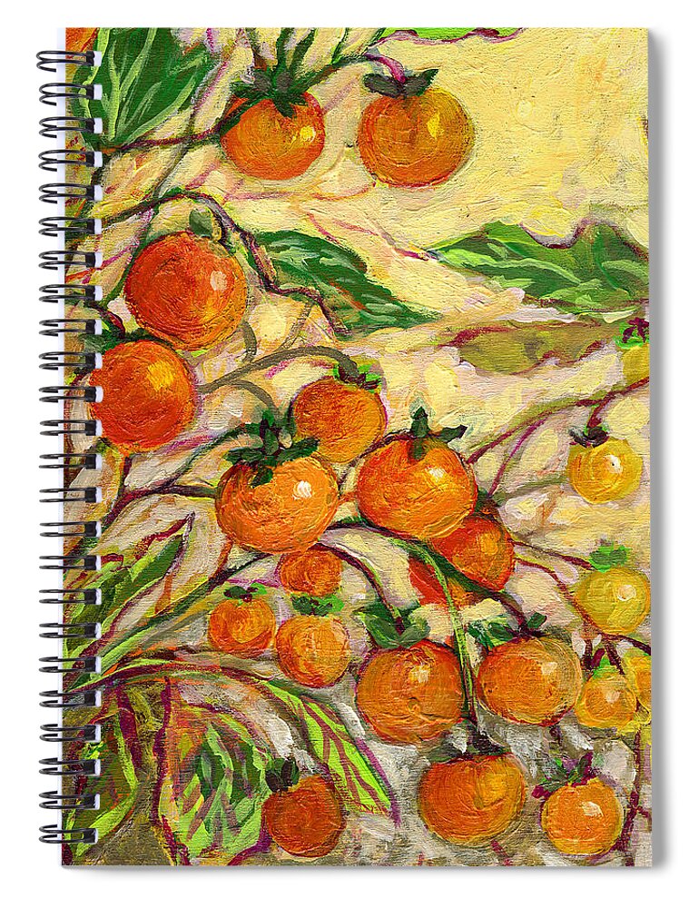 Tomato Spiral Notebook featuring the painting Plein Air Garden Series No 15 by Jennifer Lommers