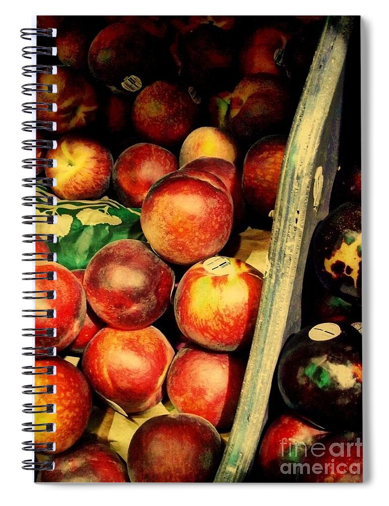 Fruitstand Spiral Notebook featuring the photograph Plums and Nectarines by Miriam Danar