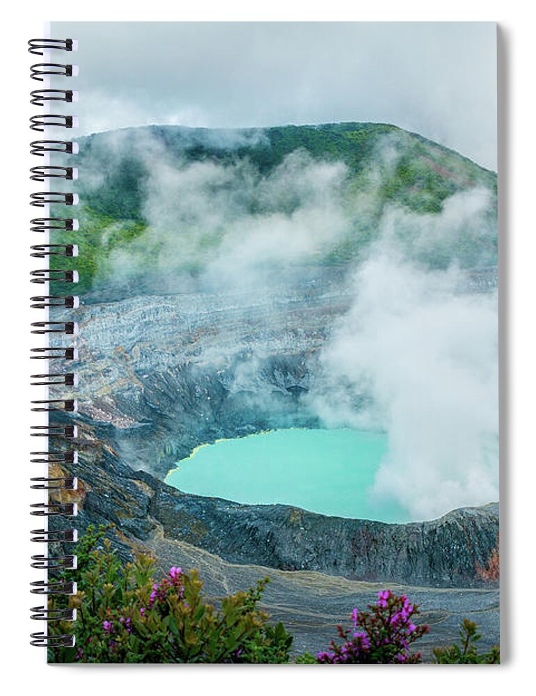 San Jose Spiral Notebook featuring the photograph Poas Volcano by Riddhish Chakraborty