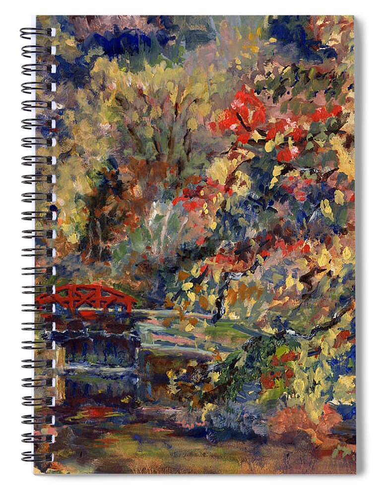 Point Pleasant Lock Spiral Notebook featuring the painting Point Pleasant Lock in Bucks County by Pamela Parsons