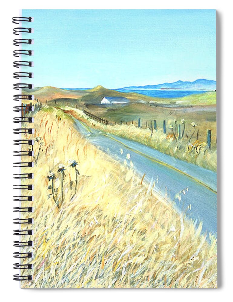 Landscape Painting Spiral Notebook featuring the painting Point Reyes Country Road by Asha Carolyn Young