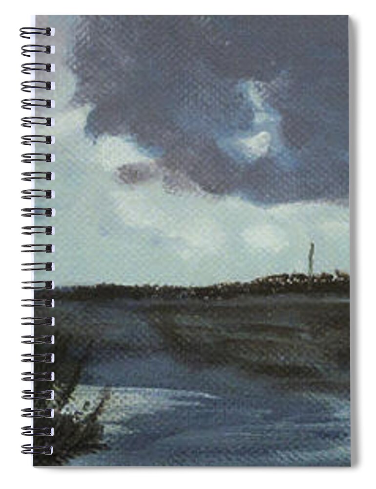 Blue Skies Spiral Notebook featuring the painting Pointe aux Chein Blue Skies by Carol Oufnac Mahan