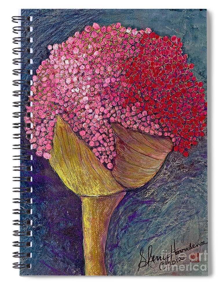 Nature Spiral Notebook featuring the painting Pom Pom Pride by Sherry Harradence