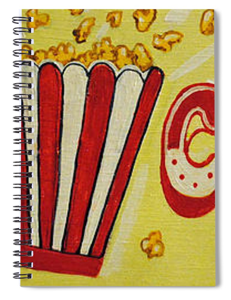 Pop Corn Spiral Notebook featuring the painting Pop it Up by Patricia Arroyo