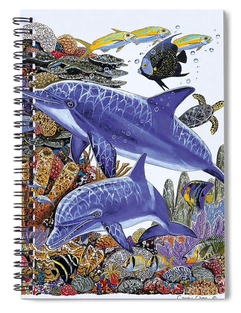 Porpoise Reef Spiral Notebook for Sale by Carey Chen