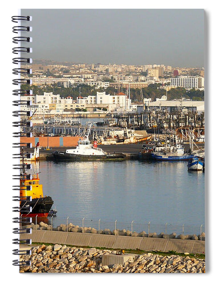 Agadir Spiral Notebook featuring the photograph Port of Agadir Morocco 1 by Tracy Winter