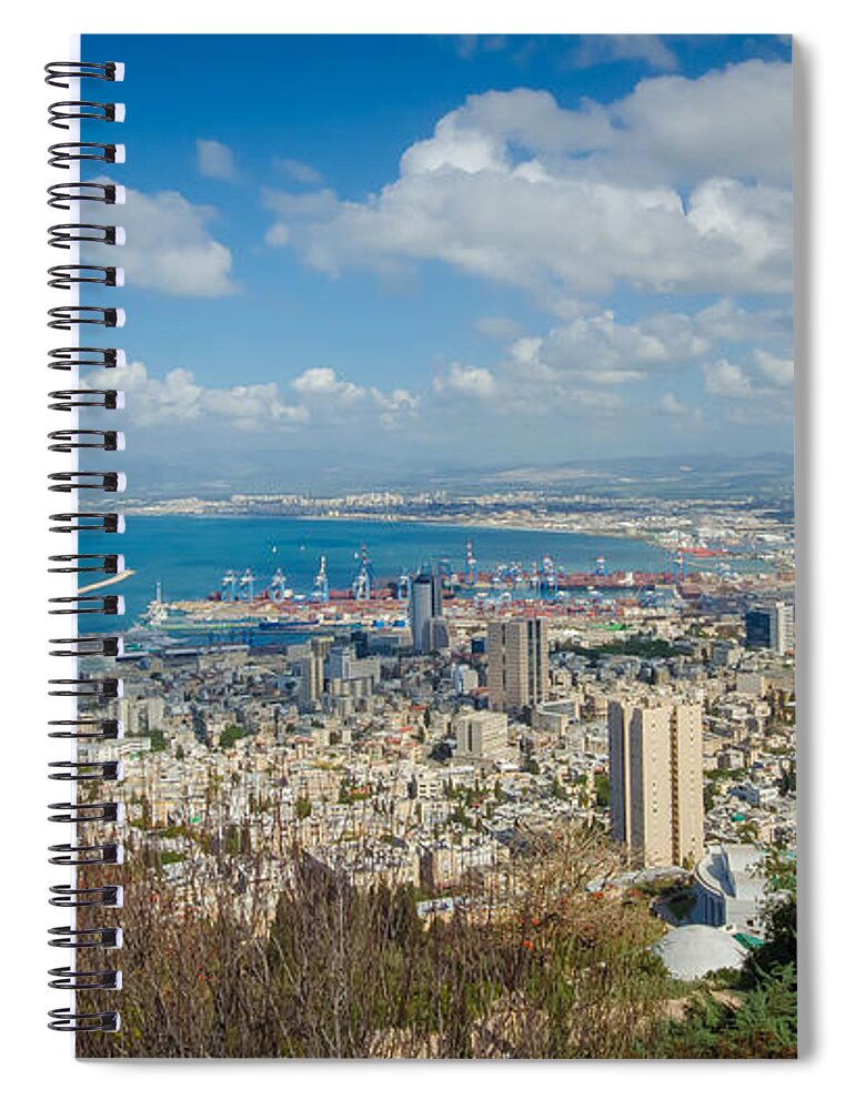 Israel Spiral Notebook featuring the photograph Port of Haifa by David Morefield