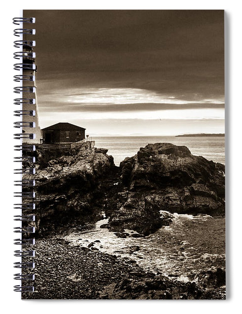 Sunrise Spiral Notebook featuring the photograph Portland Head Lighthouse Sunrise by Alana Ranney
