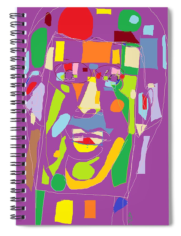 Male Portraits Spiral Notebook featuring the painting Portrait Globe by Anita Dale Livaditis