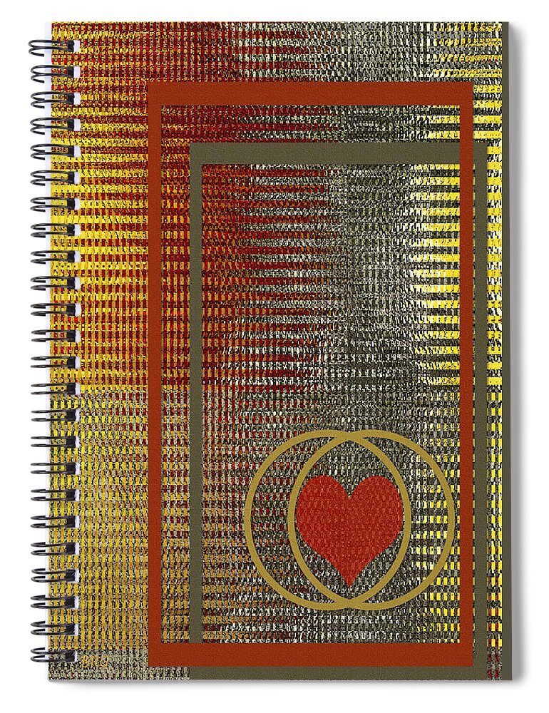 Geometric Abstract Spiral Notebook featuring the digital art Portrait Of A Heart by Ben and Raisa Gertsberg