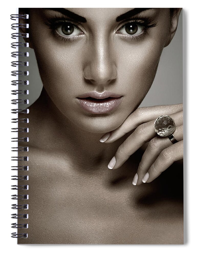 People Spiral Notebook featuring the photograph Portrait Of Girl With A Ring by Benakiba