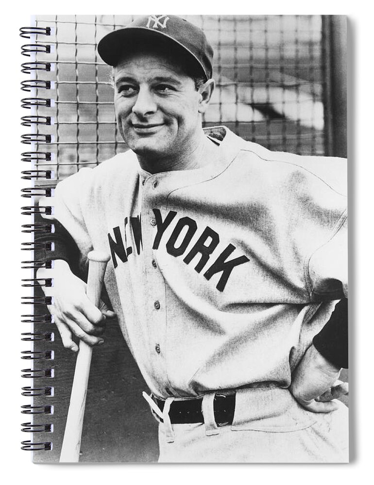 1 Person Spiral Notebook featuring the photograph Portrait of Lou Gehrig by Underwood Archives