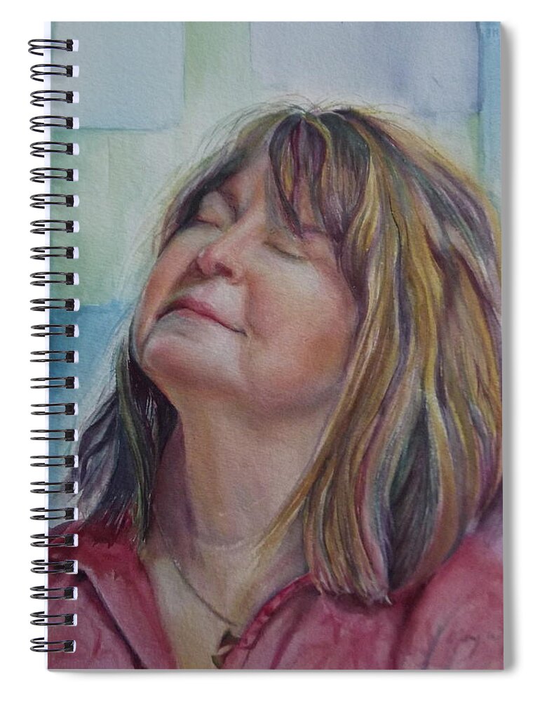 Portrait Spiral Notebook featuring the painting Portrait of Peg by Mary Beglau Wykes