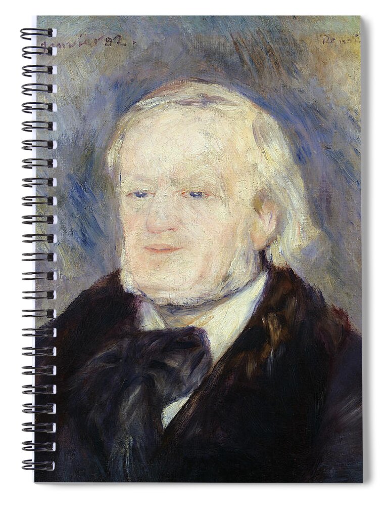 Richard Wagner Spiral Notebook featuring the painting Portrait of Richard Wagner by Pierre Auguste Renoir