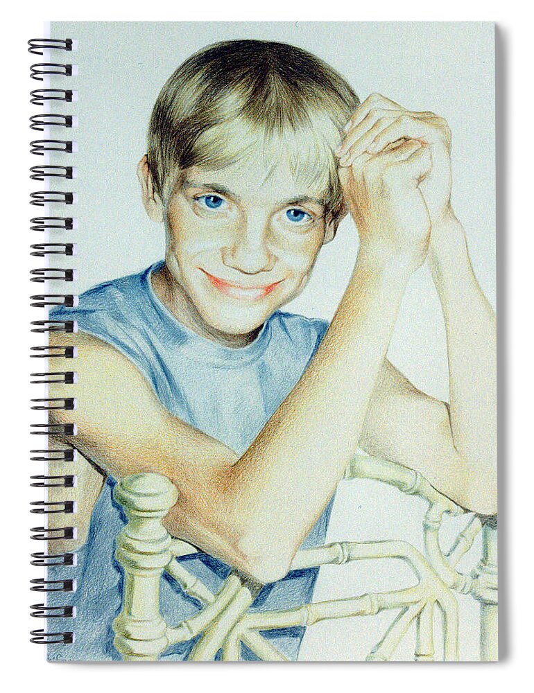  Spiral Notebook featuring the drawing Portrait of Yury by Alena Nikifarava