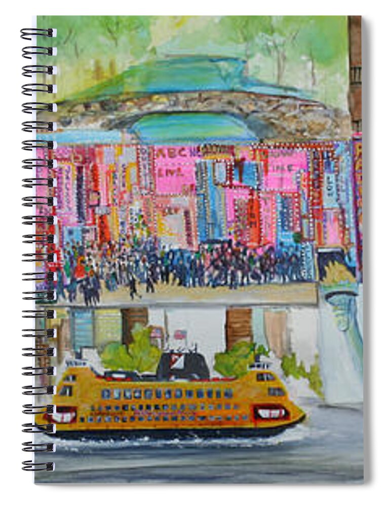 New York Spiral Notebook featuring the painting Postcards From New York City by Jack Diamond
