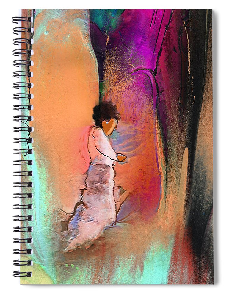 Religion Spiral Notebook featuring the painting Prayer Of A Child 02 by Miki De Goodaboom
