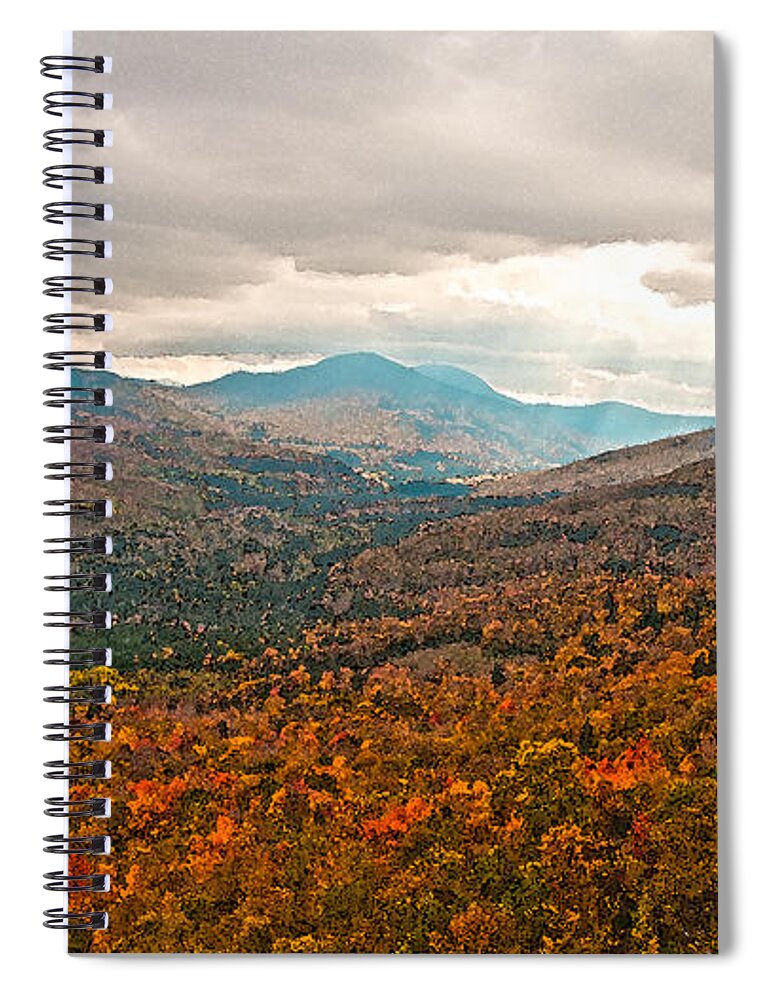 Brenda Spiral Notebook featuring the photograph Presidential Range in Autumn Watercolor by Brenda Jacobs