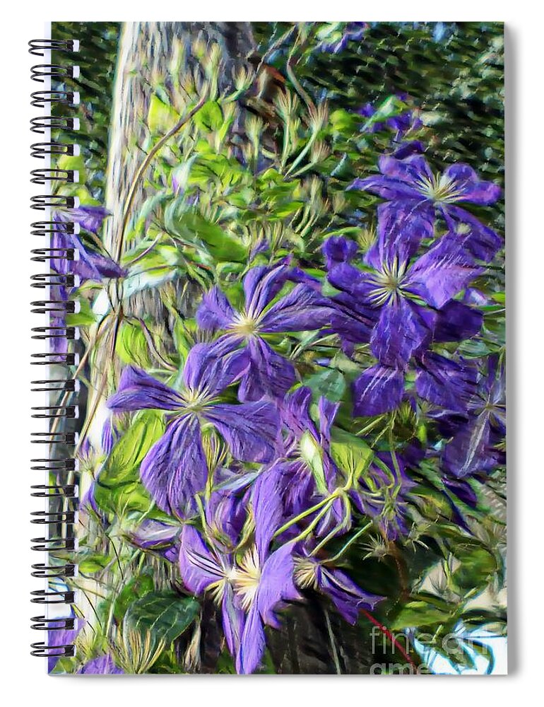 Purple Spiral Notebook featuring the photograph Pretty Purple Vine by Lilliana Mendez
