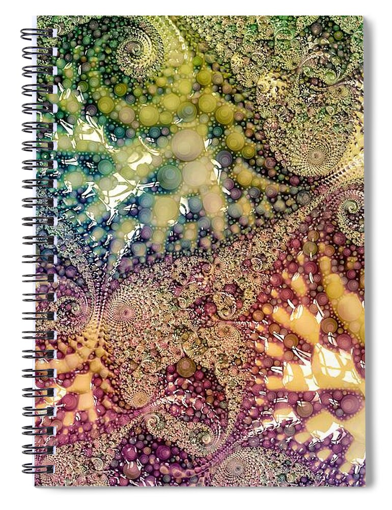 Primordial Soup Spiral Notebook featuring the digital art Primordial Seafood Bisque by Susan Maxwell Schmidt