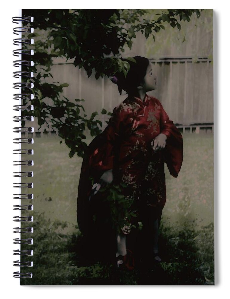 Asian Garden Portrait Children Ethnic Cultural Spiral Notebook featuring the photograph Princess of tranquility by Jessica S